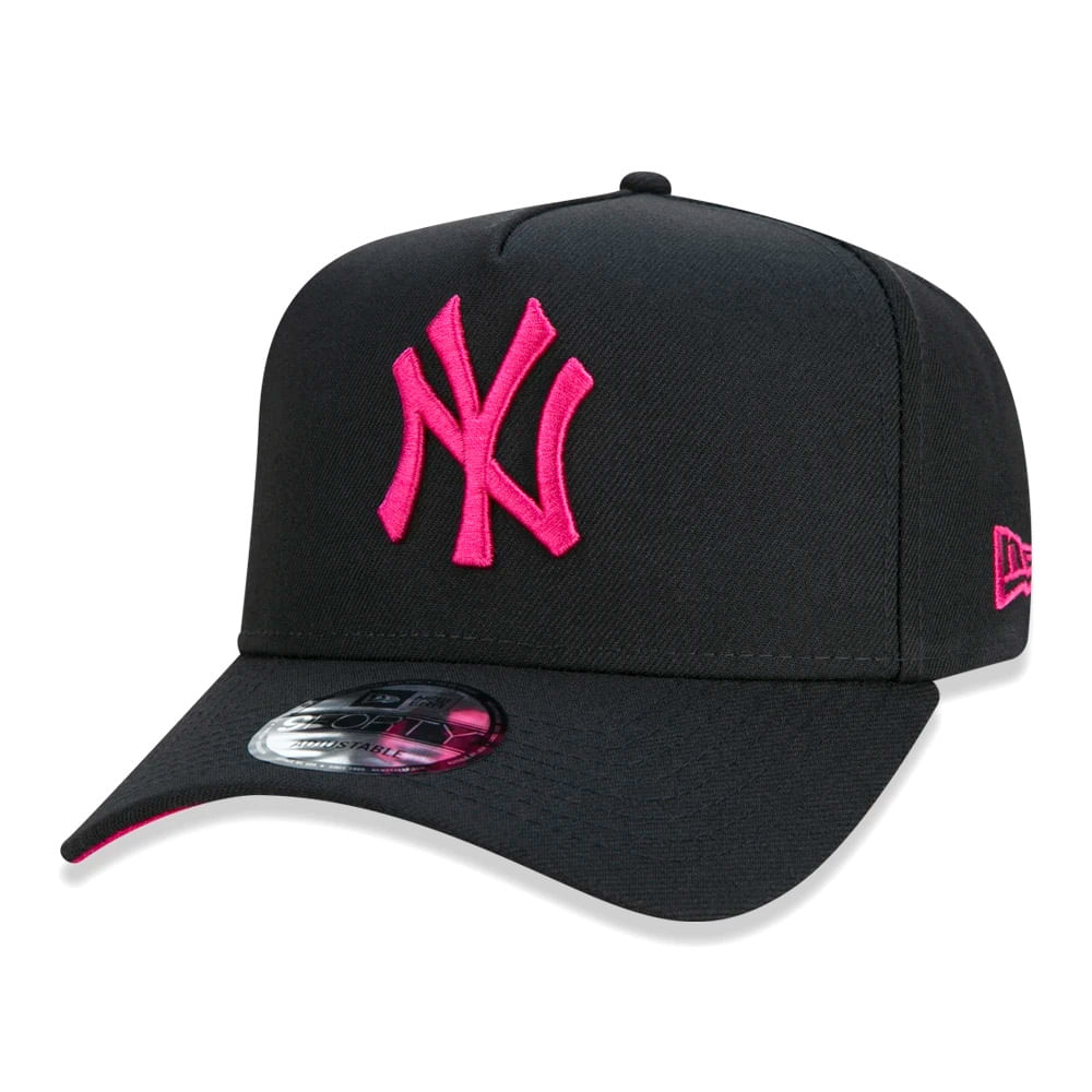 Boné New Era 9Forty New York Yankees Preto Rosa - Ostore Sneakers