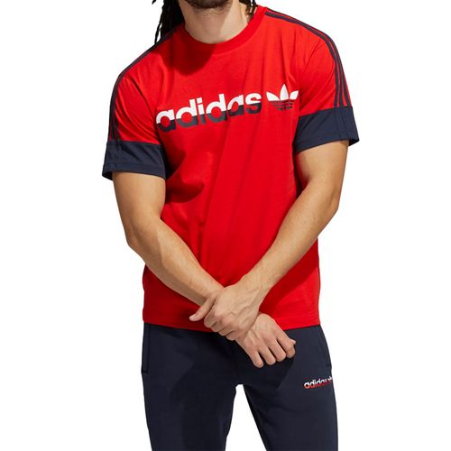 Camiseta Adidas Split Sprt 3-Stripes Vermelha