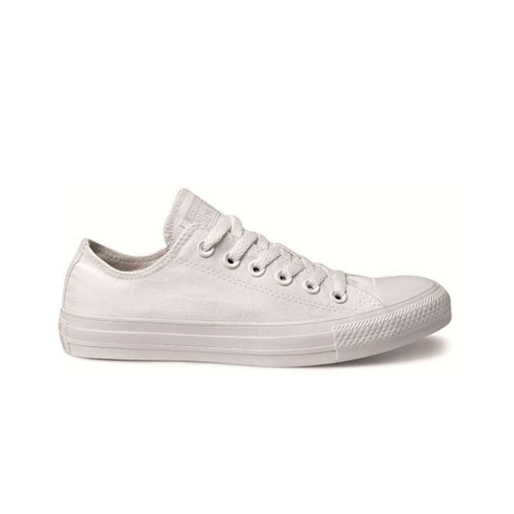 Couro Feminino All Star Todo Branco Couro Cano Baixo All Star Todo