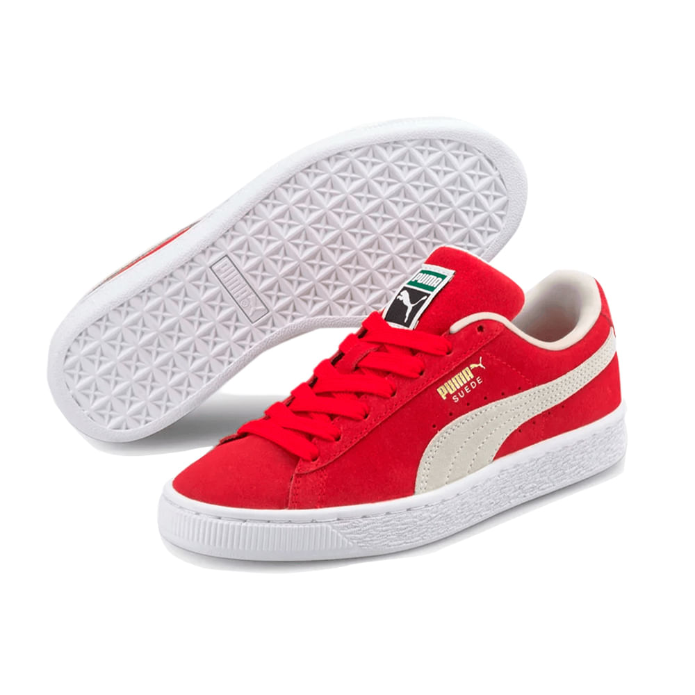 Tenis Puma Suede Classic Xxi Jr Niño Rojas Blancas De Tenis Puma Suede Classic XXI JR Rojo/Blanco Niño ¡Clásicos Y Cool! Tenis Puma Suede Classic